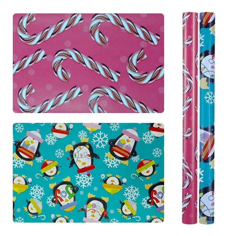 Pack Rollo Papel De Regalo / Diseños Navideños Para Navidad