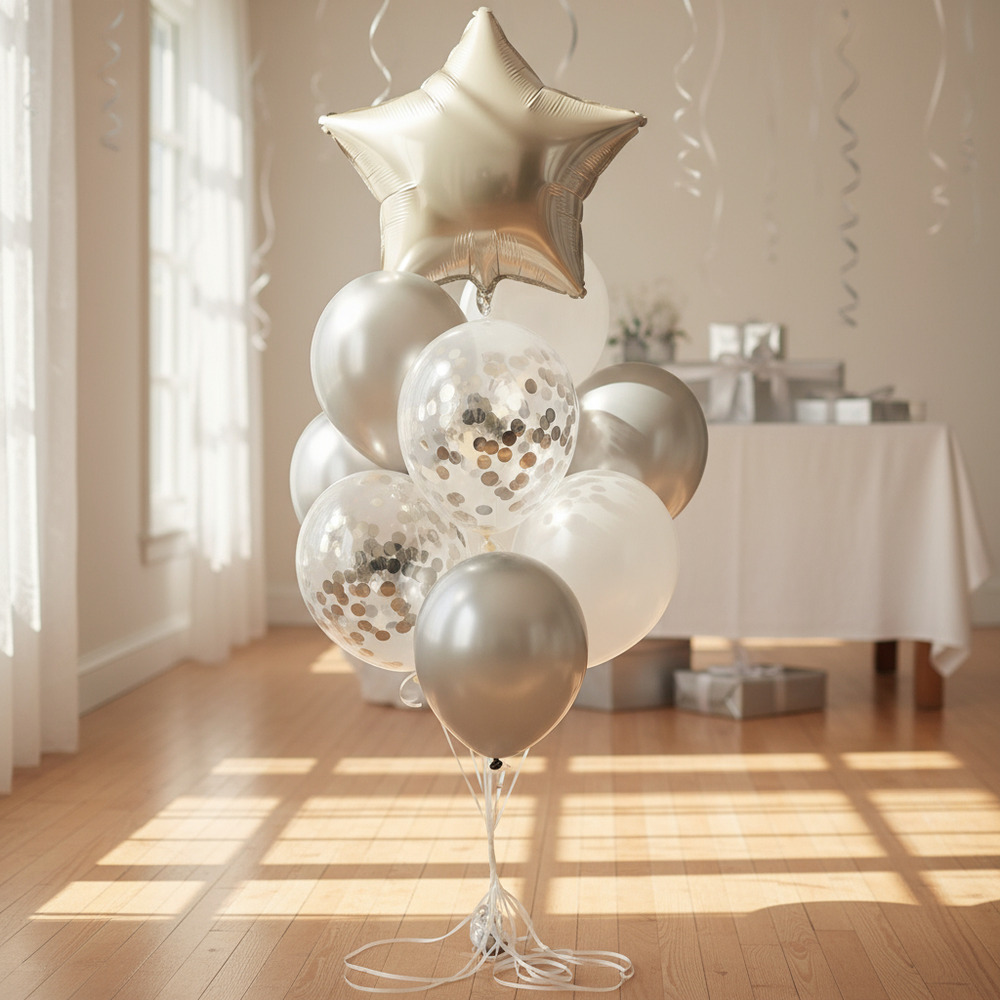 Set De Globos Decoración 9 Uds Estrella + Inflador - Imagen 6