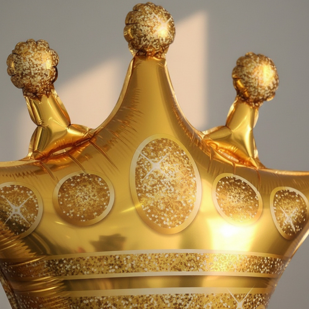 Set De Globos Decoración 7 Uds Corona + Globos Látex Cromado - Imagen 6