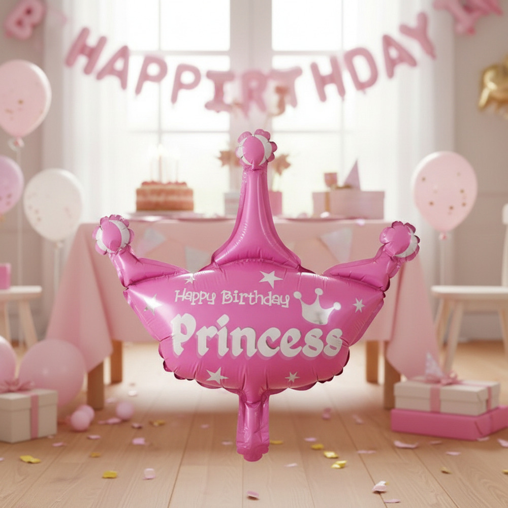 Globo Metalizado Mini Corona Happy Birthday - Imagen 6