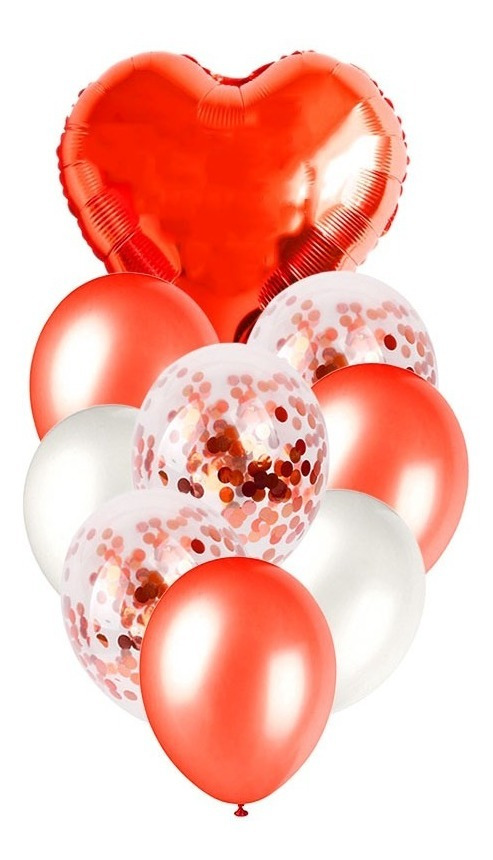 Set De Globos Decoración 9 Uds Corazón + Inflador - Imagen 26