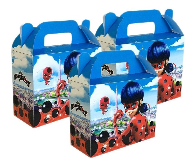 Pack 6 Uds Cajas Para Dulces / Cotillón / Miraculous Ladybug