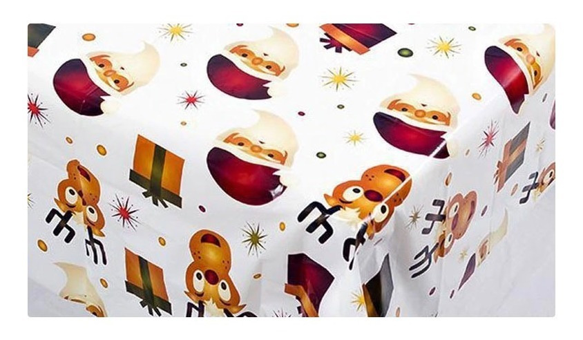 Mantel Plástico Para Decoración Rectangular Motivo Navidad