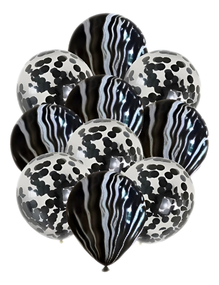 Pack 10 Uds Globos Látex Diseño Agata + Confeti - Imagen 2