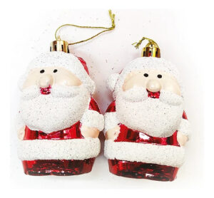 Adorno Arbol De Navidad Viejito Pascuero 8cm Pack 2 Unidades