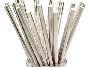 Pack 24 Uds Bombillas De Papel Con Diseños Unicolor