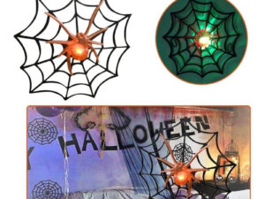 Telaraña Con Araña Led / Para Decoración Fiesta Halloween