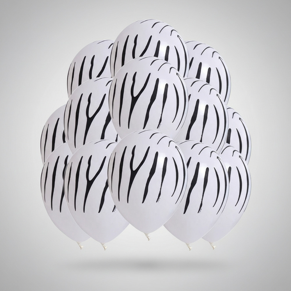 Set Globos Decoración 10 Uds Globos Látex Diseño Rayas Cebra - Imagen 3