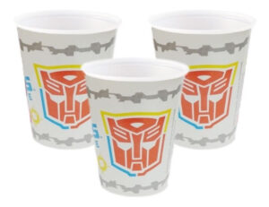 Pack 6 Uds Vaso De Plástico Con Diseño Transformers