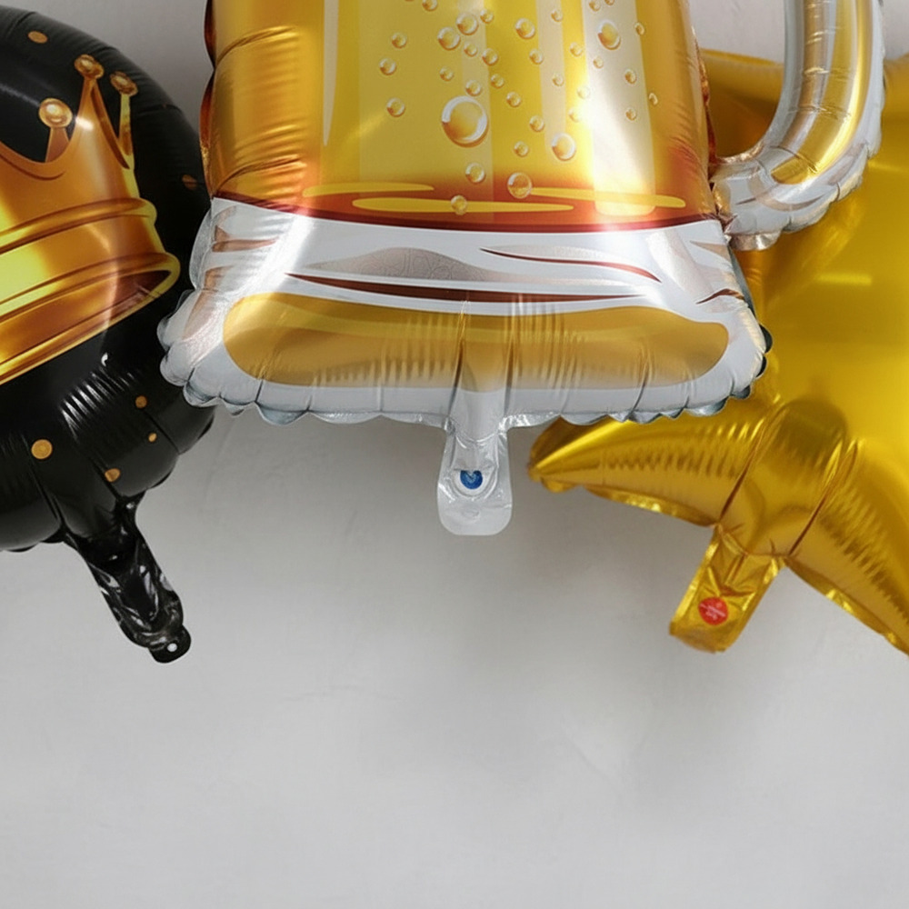 Set De Globos 5 Uds Taza Cerveza + Estrellas + Círculos - Imagen 4