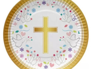 Pack 6 Uds Plato Pequeño Cartón / Diseño Religioso