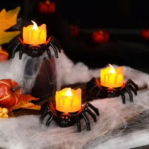 Vela Luz Led / Silueta Araña / Decoración Halloween 3 Uds - Imagen 2