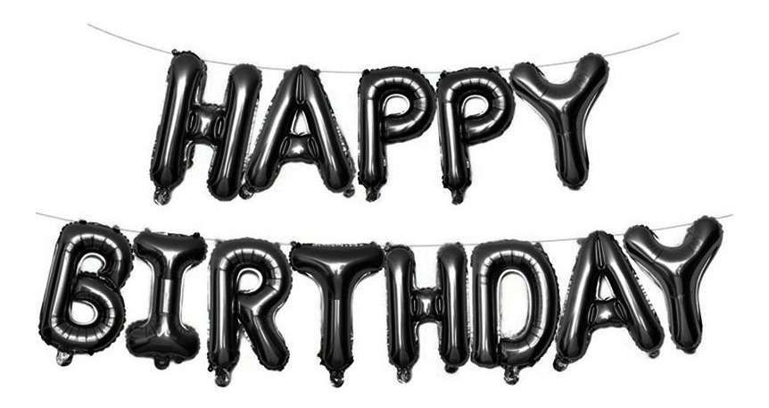 Set De Globos Decoración Frase ( Happy Birthday )