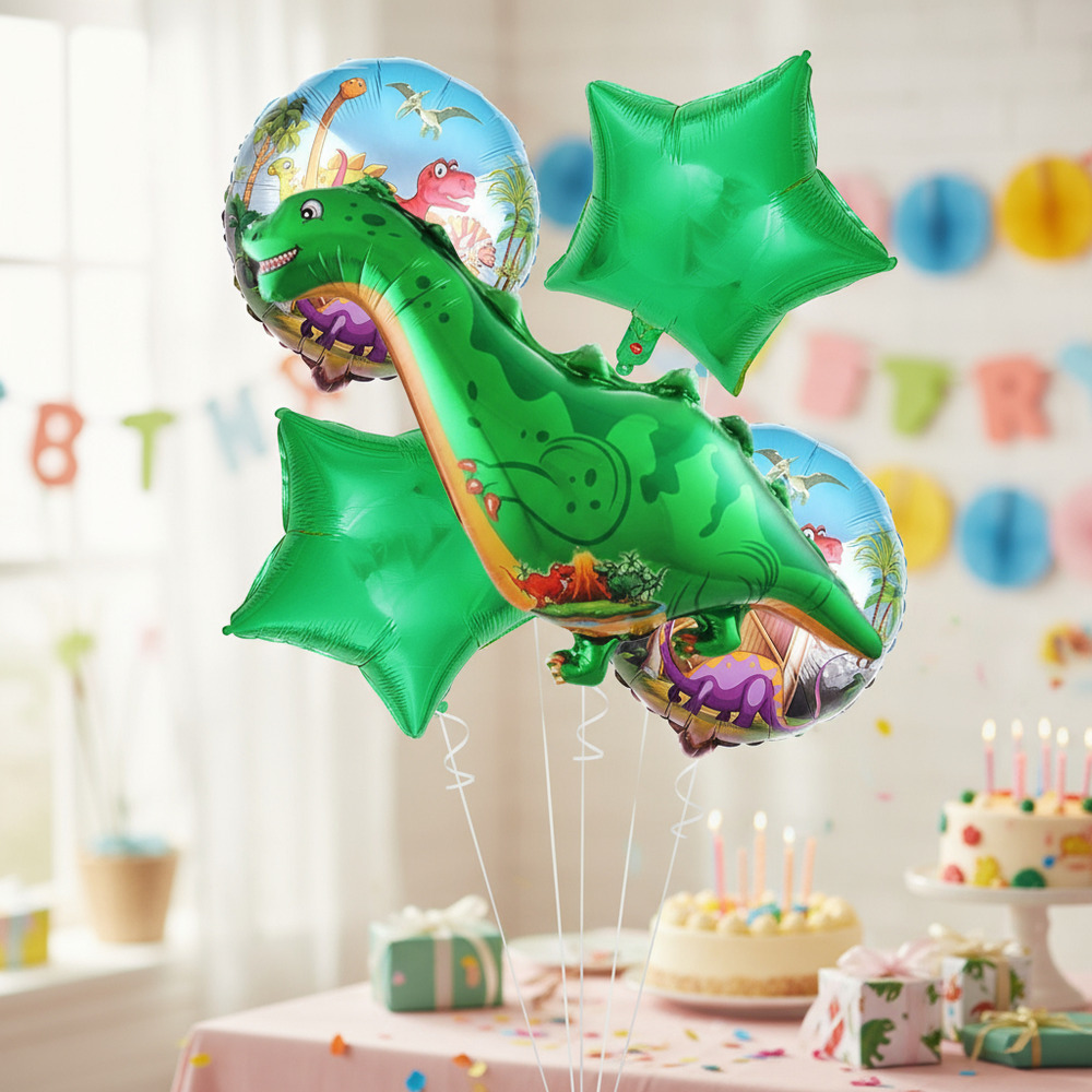 Set De Globos Decoración 5 Uds Dinosaurio Cuello Largo - Imagen 3