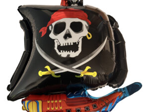Globo Metalizado Barco Pirata, 1und.