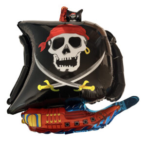 Globo Metalizado Barco Pirata, 1und.