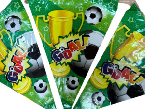 Guirnalda Feliz Cumpleaños Futbol Banderin Triangular