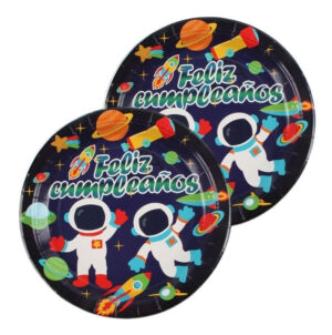 Pack 6 Uds Plato Pequeño Cartón / Diseño Astronauta