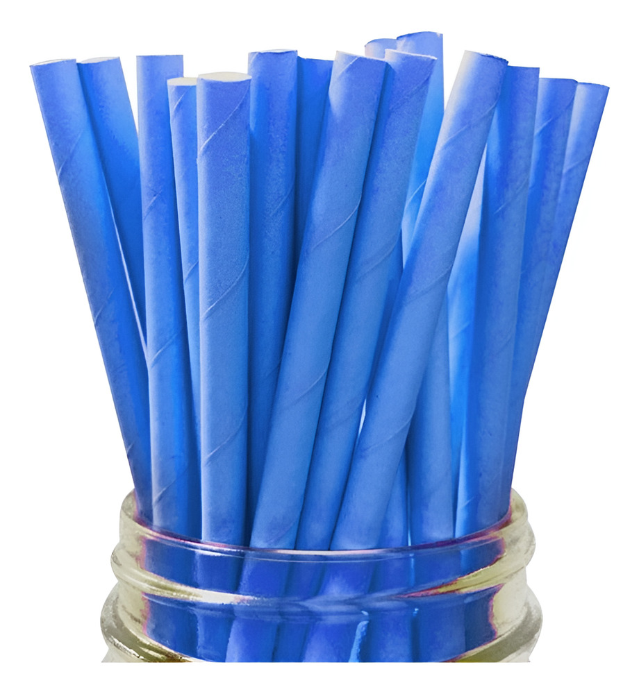 Pack 24 Uds Bombillas De Papel Con Diseños Unicolor - Imagen 5