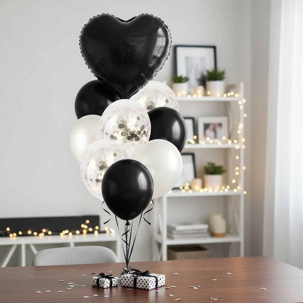 Set De Globos Decoración 9 Uds Corazón + Inflador - Imagen 19