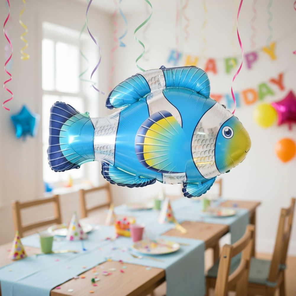 Globo Metálico Silueta Pez Payazo / Azul - Imagen 2