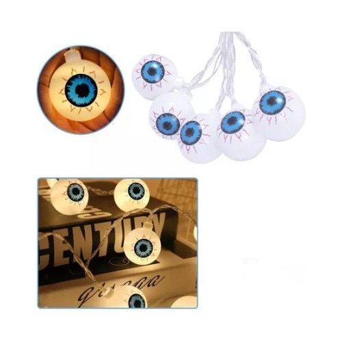 Guirnalda Con Luces 10 Uds Forma Ojos / Halloween