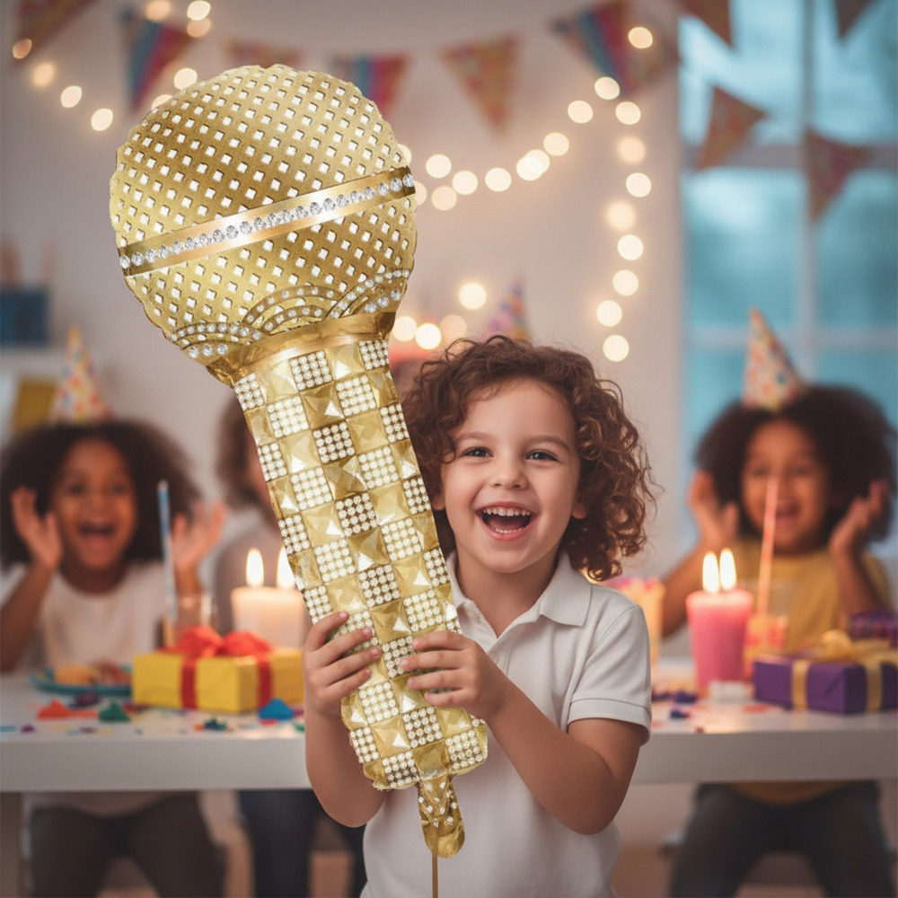 Globo Metálico Silueta Micrófono - Imagen 3