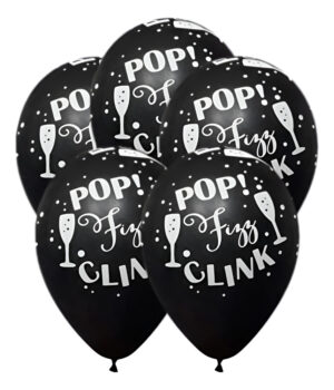 Pack 5 Uds Globos De Látex Celebración Frase Pop! Fizz Clink
