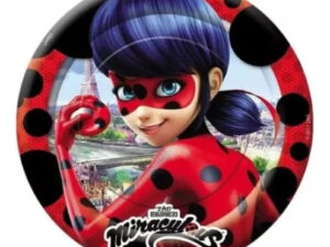 Pack 6 Uds Plato Pequeño Cartón / Diseño Miraculous Ladybug