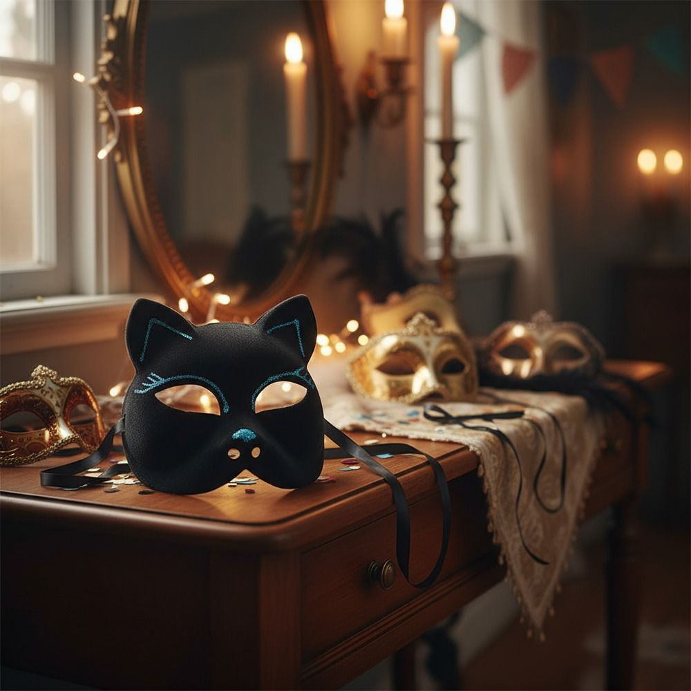 Mascara Para Tu Disfraz / Antifaz Gato - Imagen 2