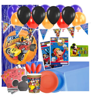Set De Cumpleaños + Globos Motivo Mickey Aventura 6 Personas