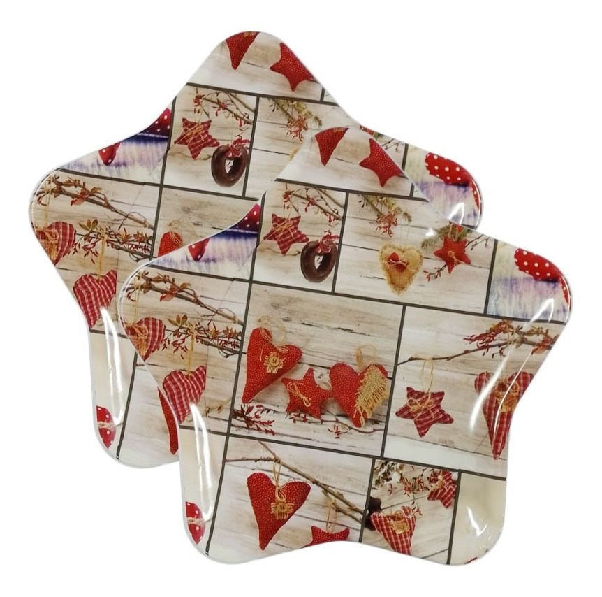 Pack / Plato Estrella / Decoración Navidad / Melamina 22 Cm - Imagen 4