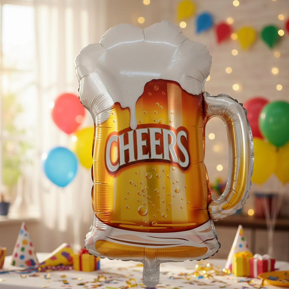 Globo Metálico Con Forma Taza De Cerveza - Imagen 2