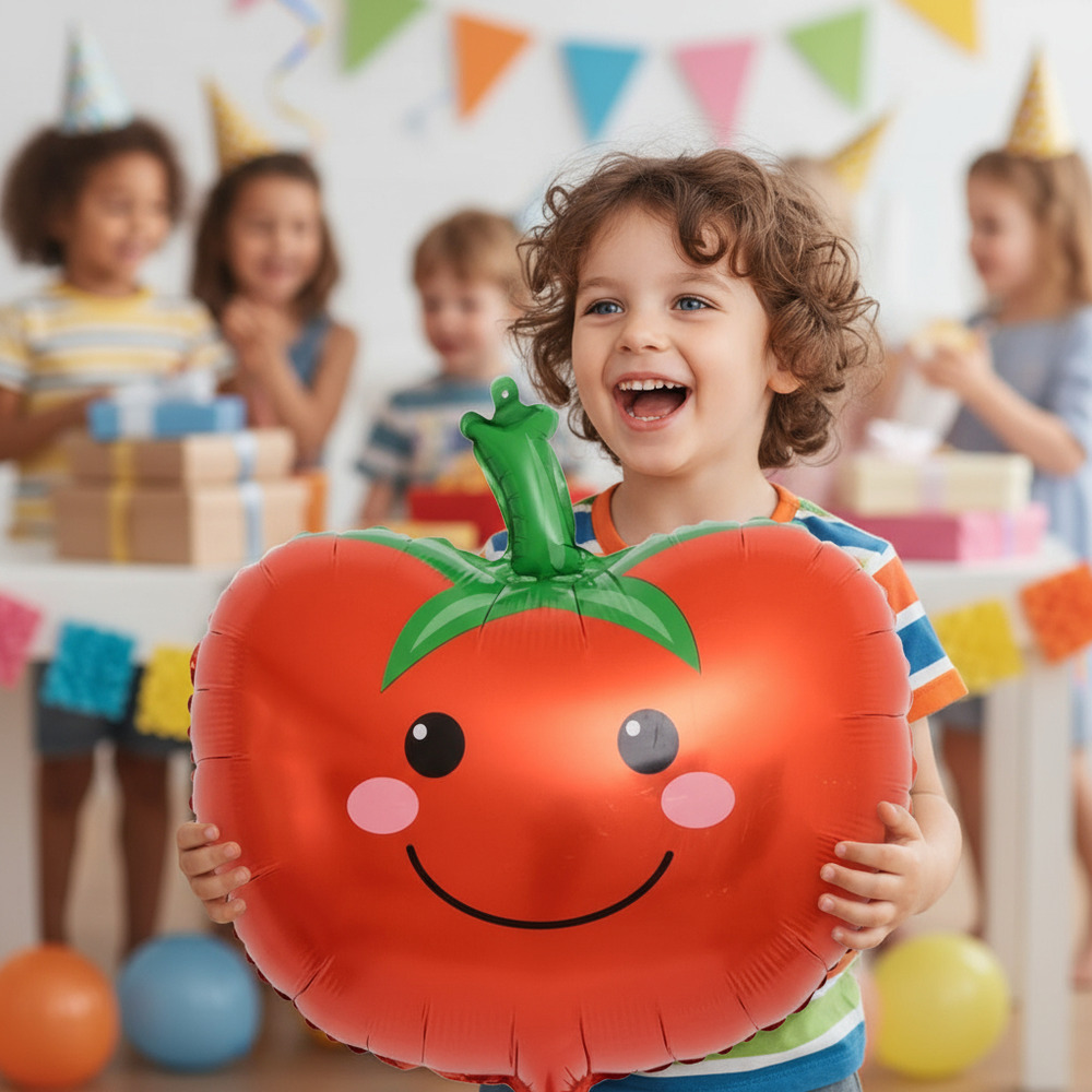 Globo Metálico Con Forma De Fruta Tomate - Imagen 2