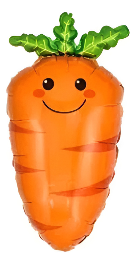 Globo Metálico Con Forma De Verdura Zanahoria