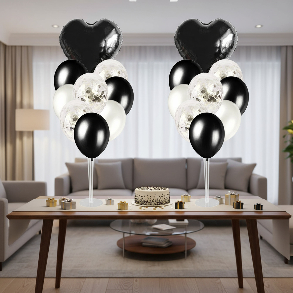 Pack 2 Uds Set De Globos Decoración Corazón + 2 Bases - Imagen 5