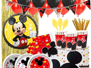 Set De Cumpleaños + Globos + Motivo Mickey Mouse 6 Personas