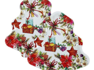 Pack / Plato Árbol / Decoración Navidad / Melamina 24 Cm