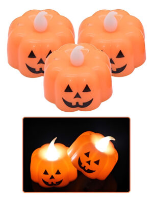 Vela Luz Led / Silueta Calabaza / Decoración Halloween 3 Uds