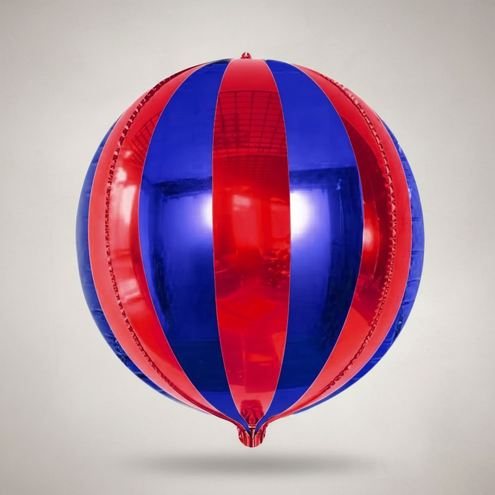 Globo Metálico Esfera Color Rojo / Azul / Efecto 4 D - Imagen 3