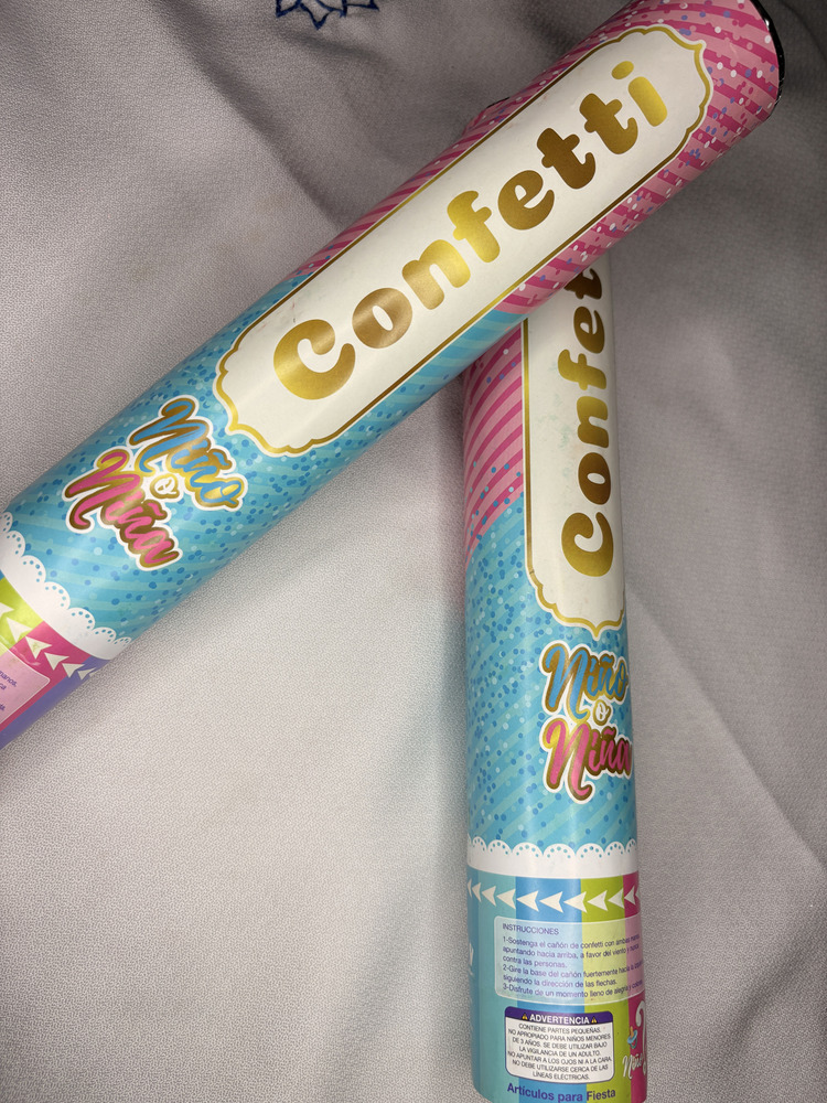 Cañón Confeti Revelación De Género Azul O Rosa Pack De 2 Und - Imagen 8