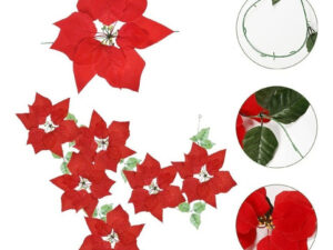 Guirnalda Con Flores De Navidad / Decoración Navideña