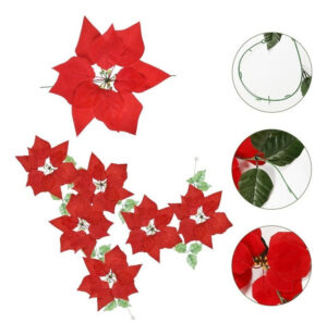 Guirnalda Con Flores De Navidad / Decoración Navideña