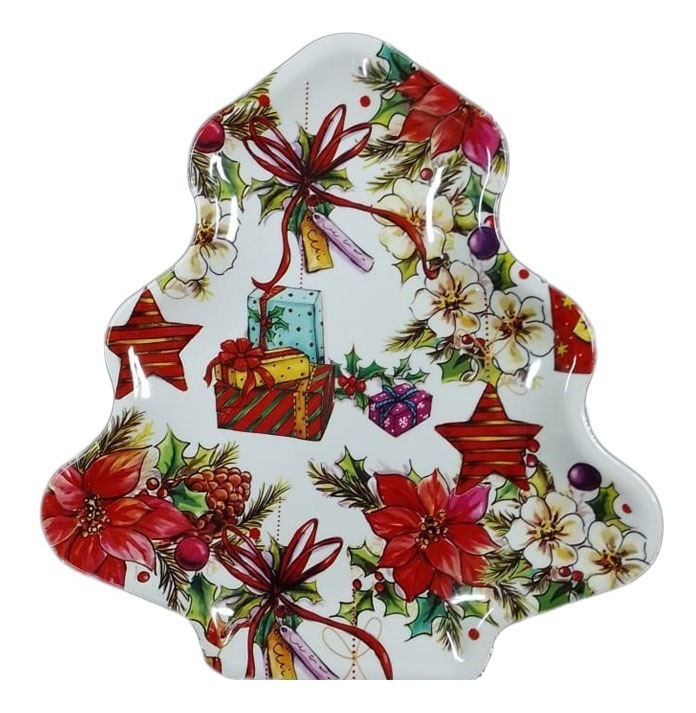 Pack / Plato Árbol / Decoración Navidad / Melamina 24 Cm - Imagen 8