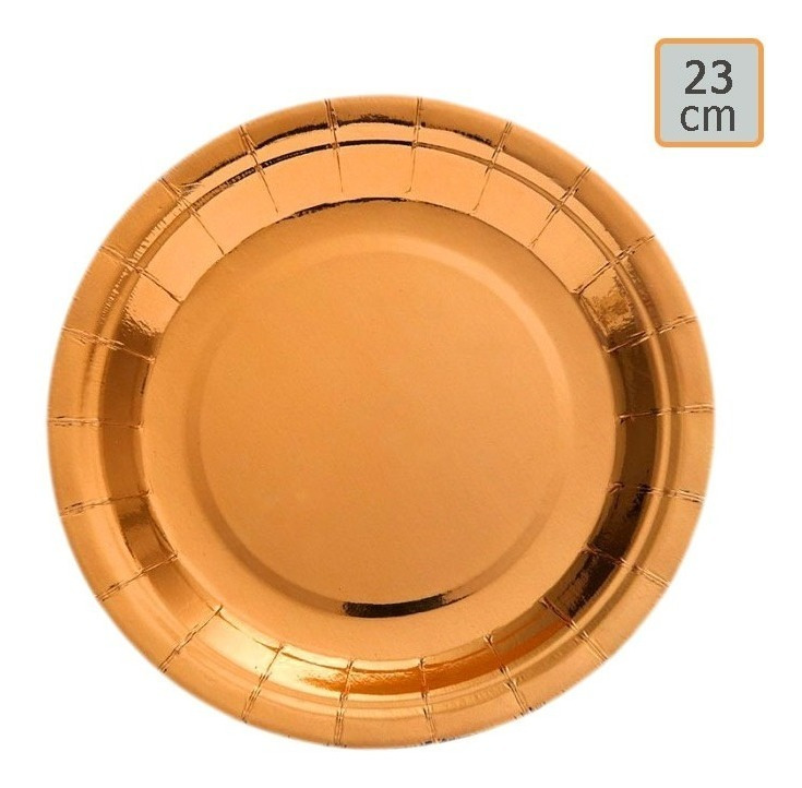 Pack 6 Uds Plato Grande Cartón / Diseño Color Metalizado - Imagen 8