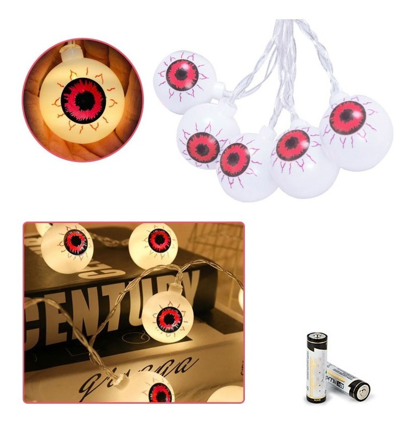 Guirnalda Con Luces 10 Uds Forma Ojos / Halloween - Imagen 4