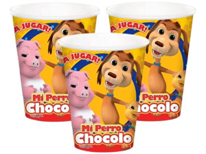 Pack 6 Uds Vaso De Cartón Con Diseño Perro Chocolo