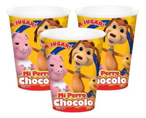 Pack 6 Uds Vaso De Cartón Con Diseño Perro Chocolo