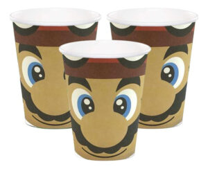 Pack 6 Uds Vaso De Cartón Con Diseño Super Mario