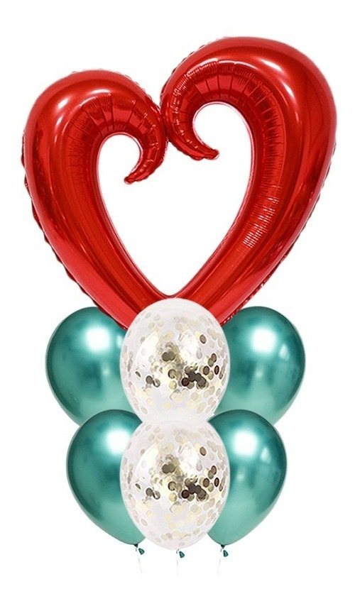 Set De Globos Decoración 7 Uds Corazón Globos Látex - Imagen 5